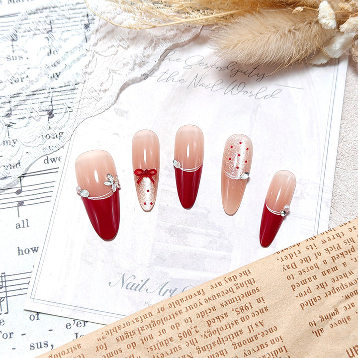 Elegant and Festive Artificial Nails Bowlift
