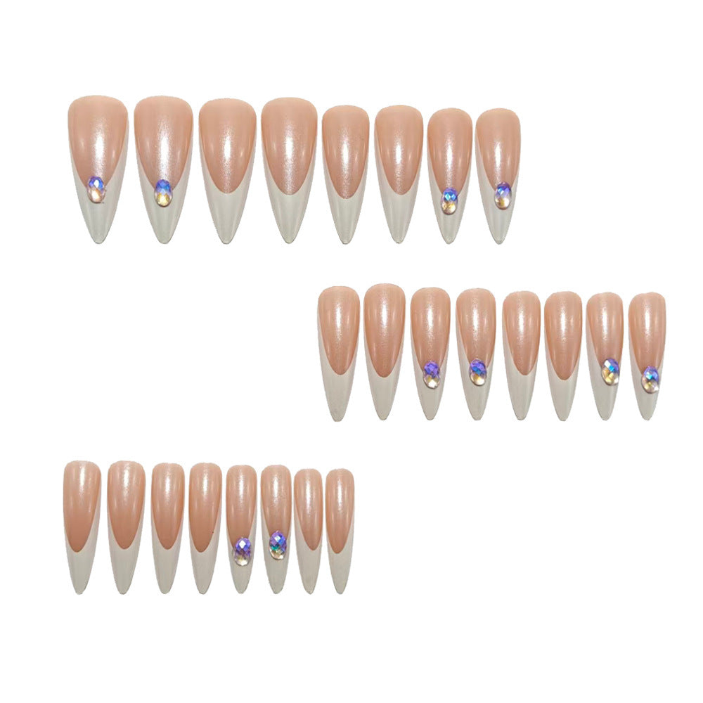 Elegant artificial nails with exquisite stone applications Bowlift