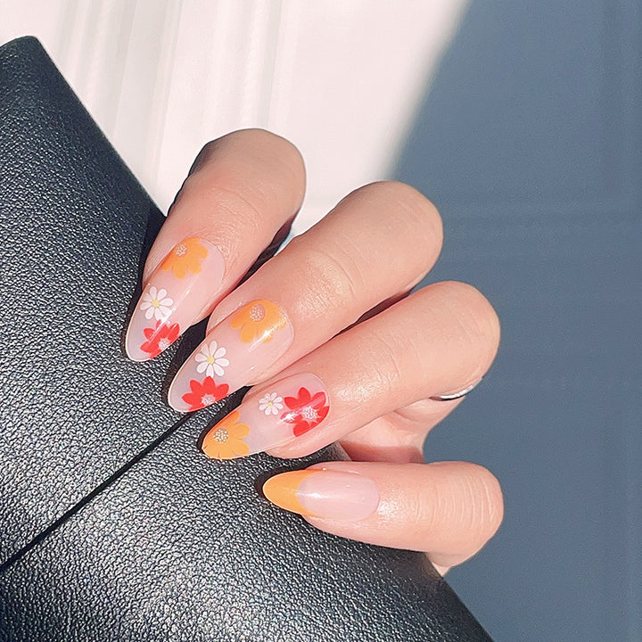 Floral-Designed Press-On Nail Set Bowlift