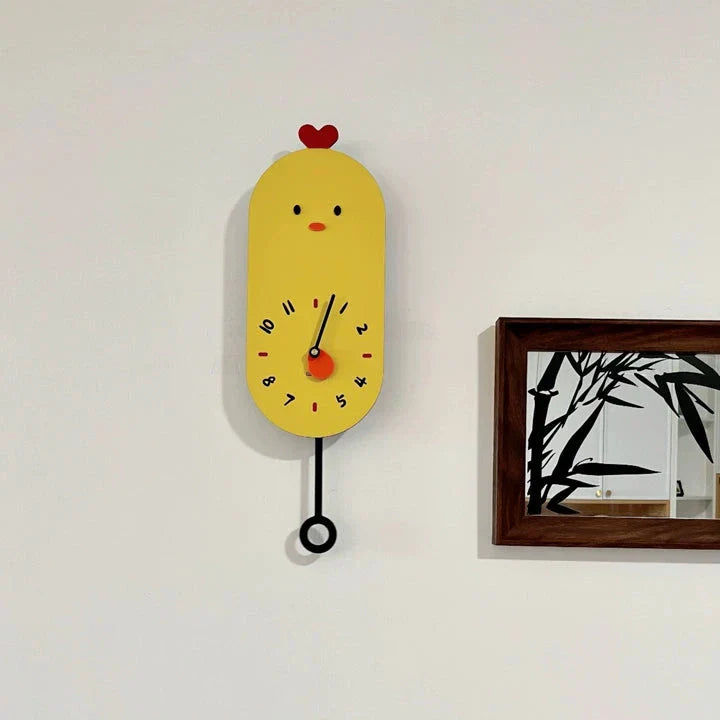 BowLift | Cute Chicken Kids Room Silent Wall Clock