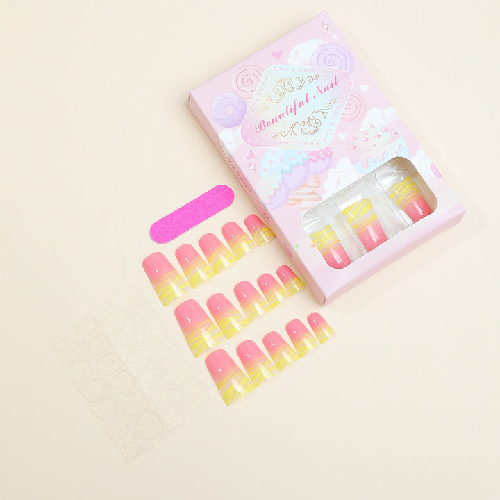 Artificial nail set with creative gradient Bowlift