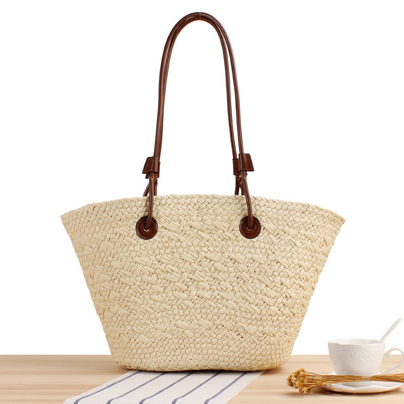 Beach bag with elegant leather straps Bowlift