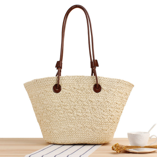 Beach bag with elegant leather straps Bowlift