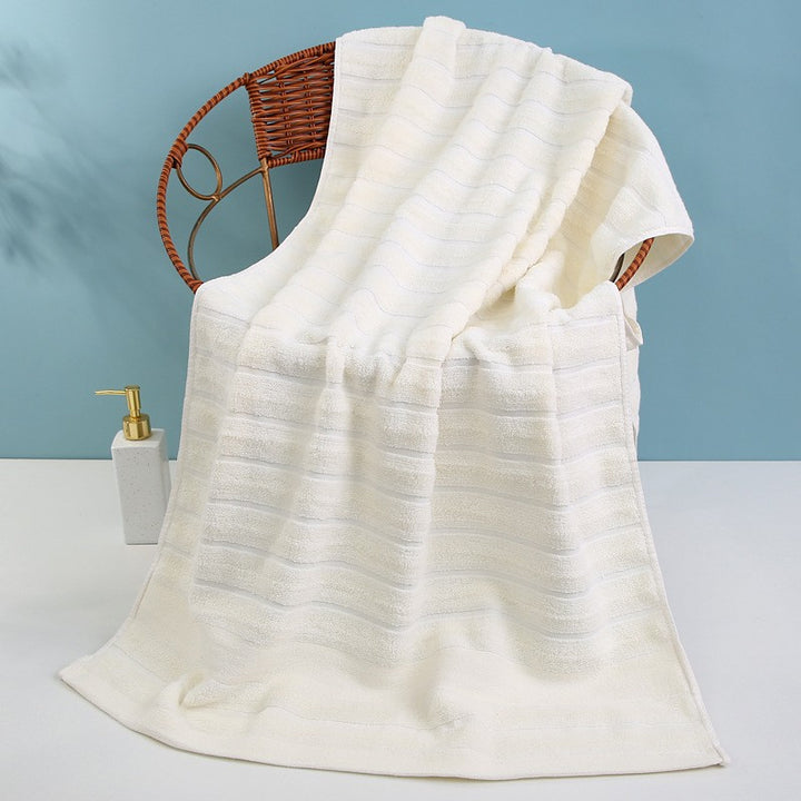 Terry Bath Towel with Elegant Stripes Bowlift