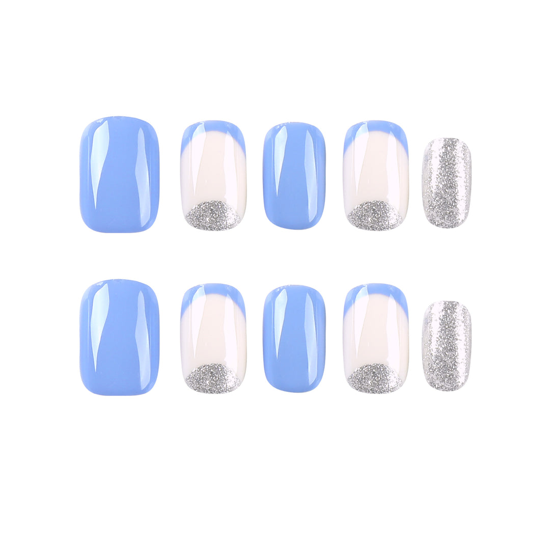 Artful nail tips with glitter decoration Bowlift