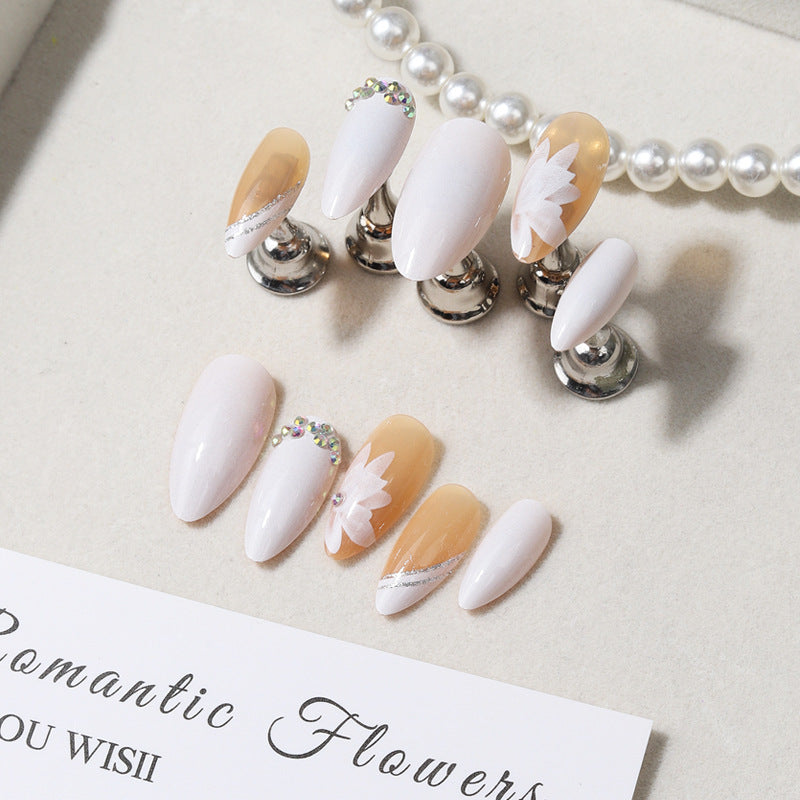 Elegant Botanical-Themed Press-On Nail Set Bowlift