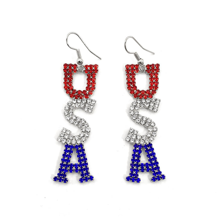 Ladies long sparkling crystal tassel earrings with geometric stud closure Bowlift