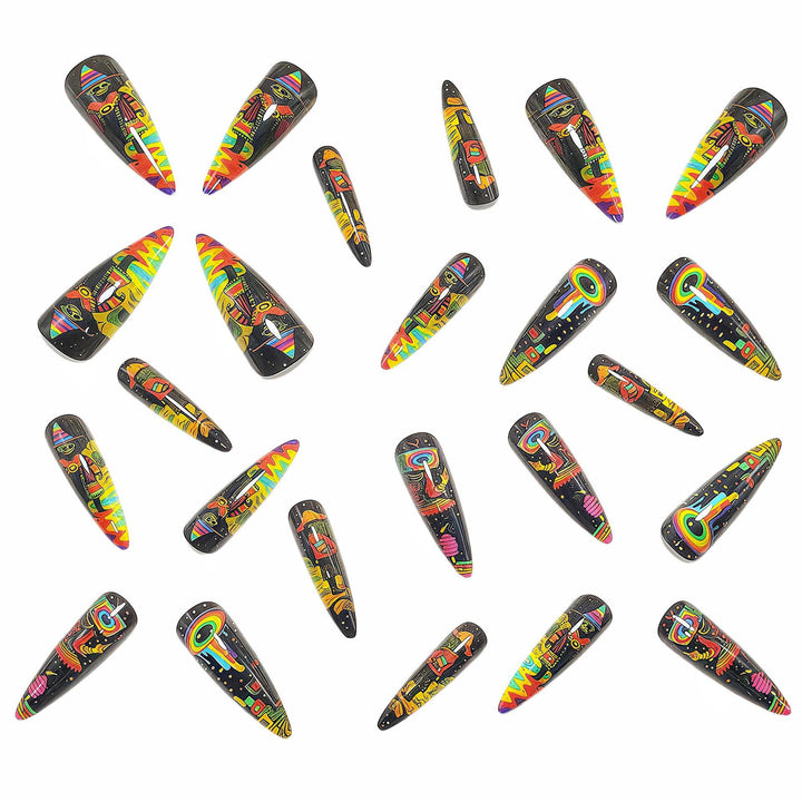 Nail art in creative tropical motif design Bowlift