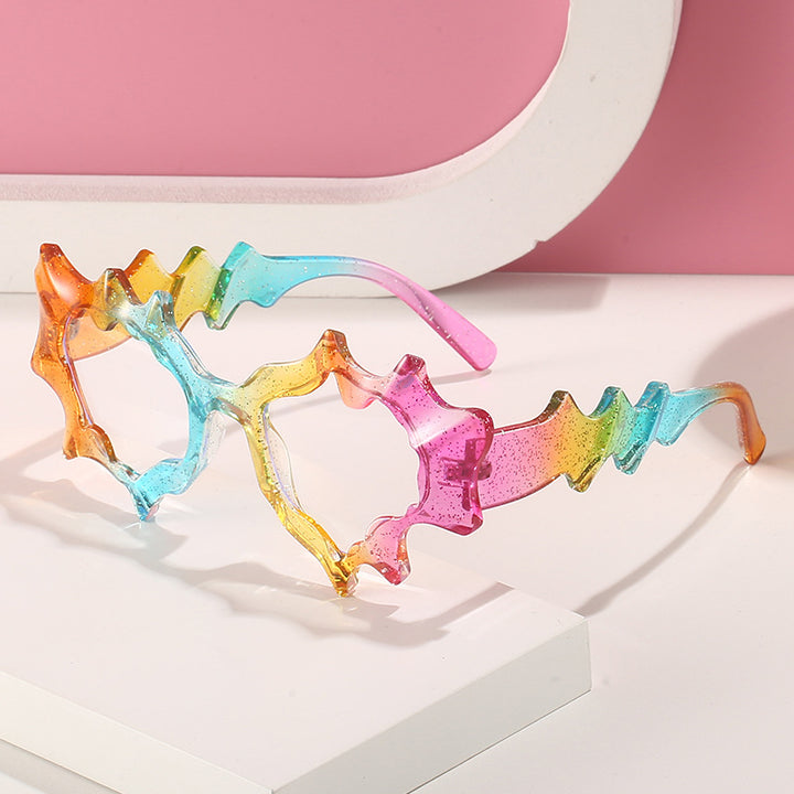 Women striking artistic sunglasses Bowlift
