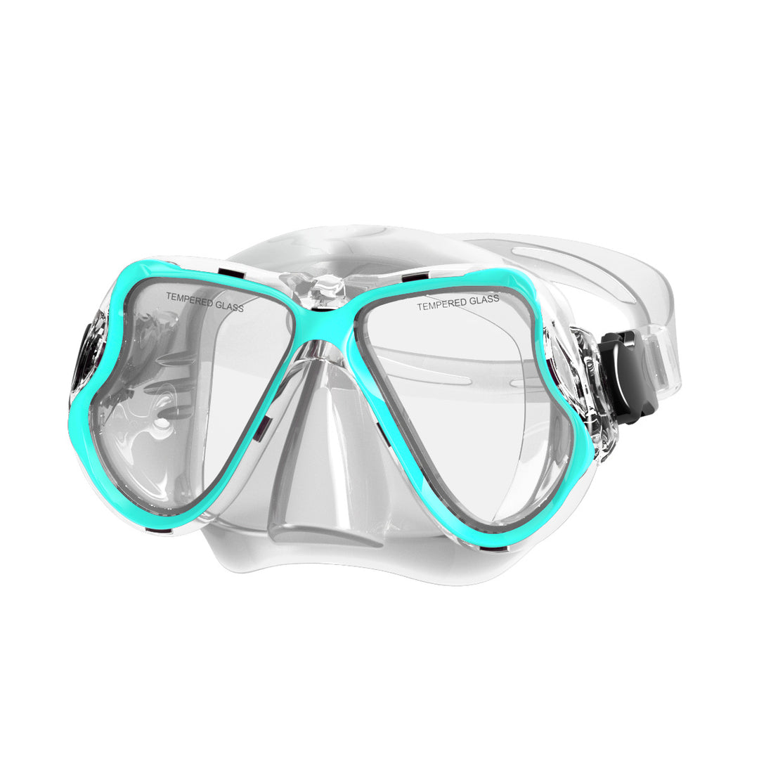 Diving mask with wide field of vision and impact-resistant design Bowlift