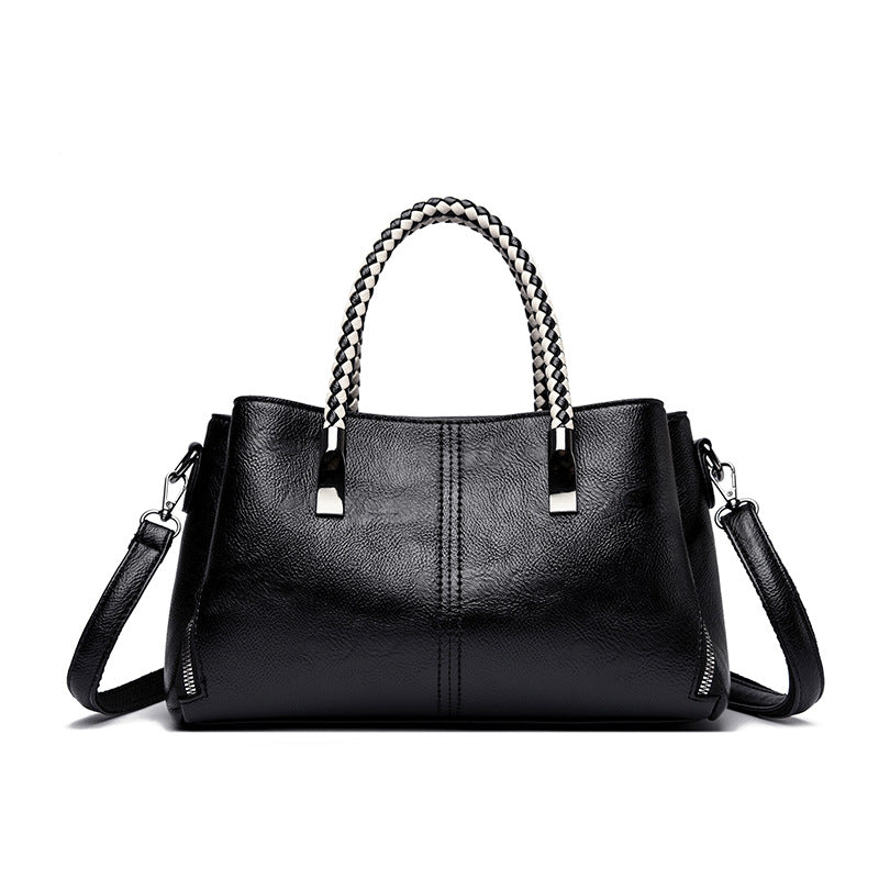 Elegant Braided Handle Handbag Bowlift