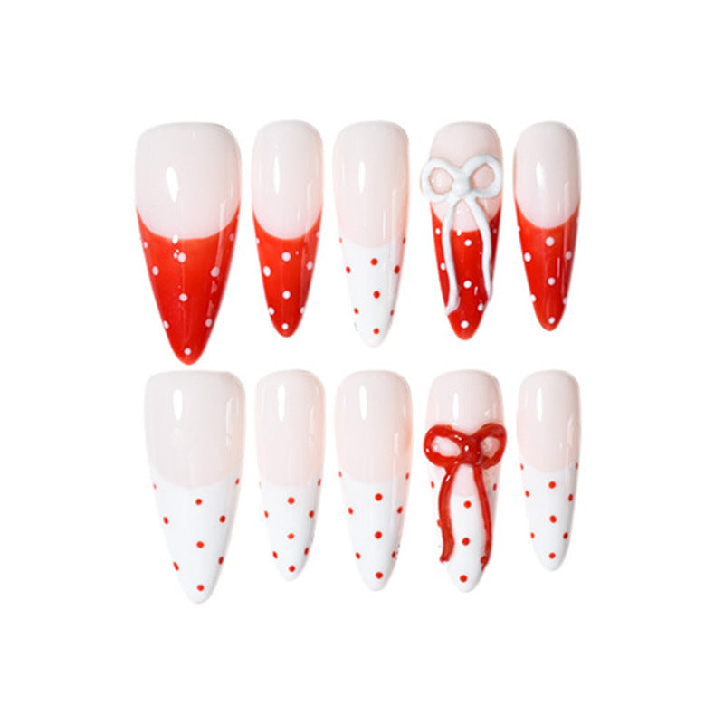 Premium Artistic Polka Dot Press-On Nail Set Bowlift