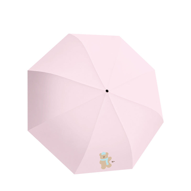 Ladies Kid-Friendly Umbrella with Fun Bear Design Bowlift