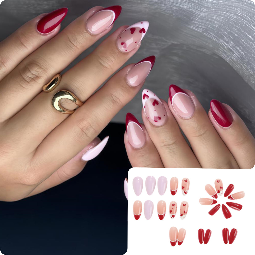 Artistic Heart Motif Art Nails Bowlift