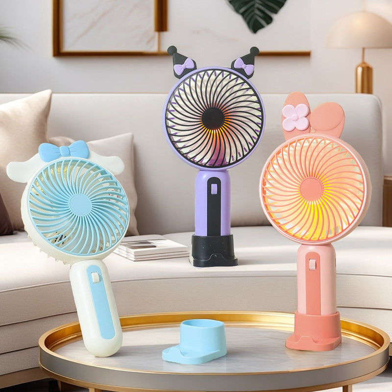 Ladies Portable Hand Fan with USB Connection and LED Lighting Bowlift