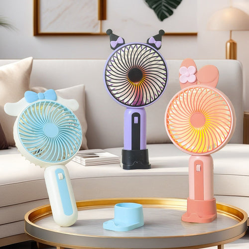 Ladies Portable Hand Fan with USB Connection and LED Lighting Bowlift