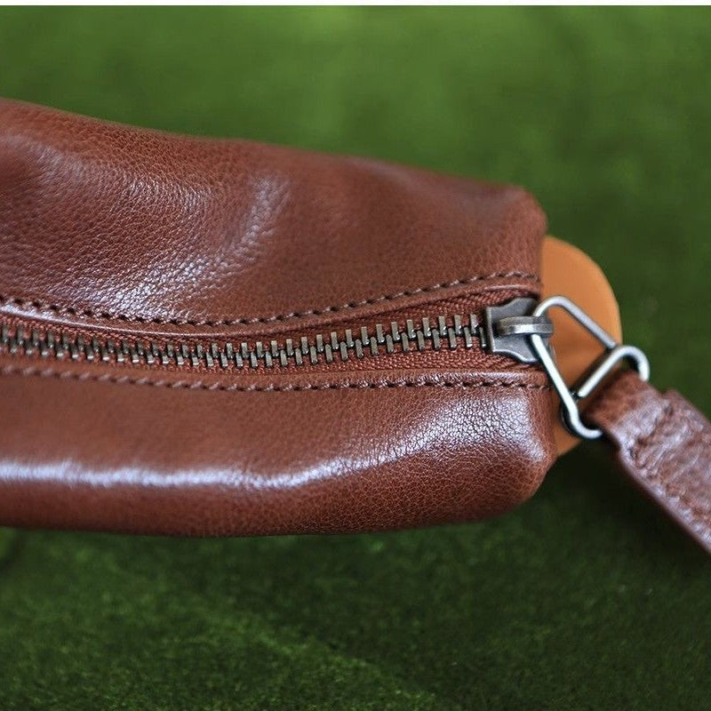 Stylish Zippered Leather Pencil Case Bowlift