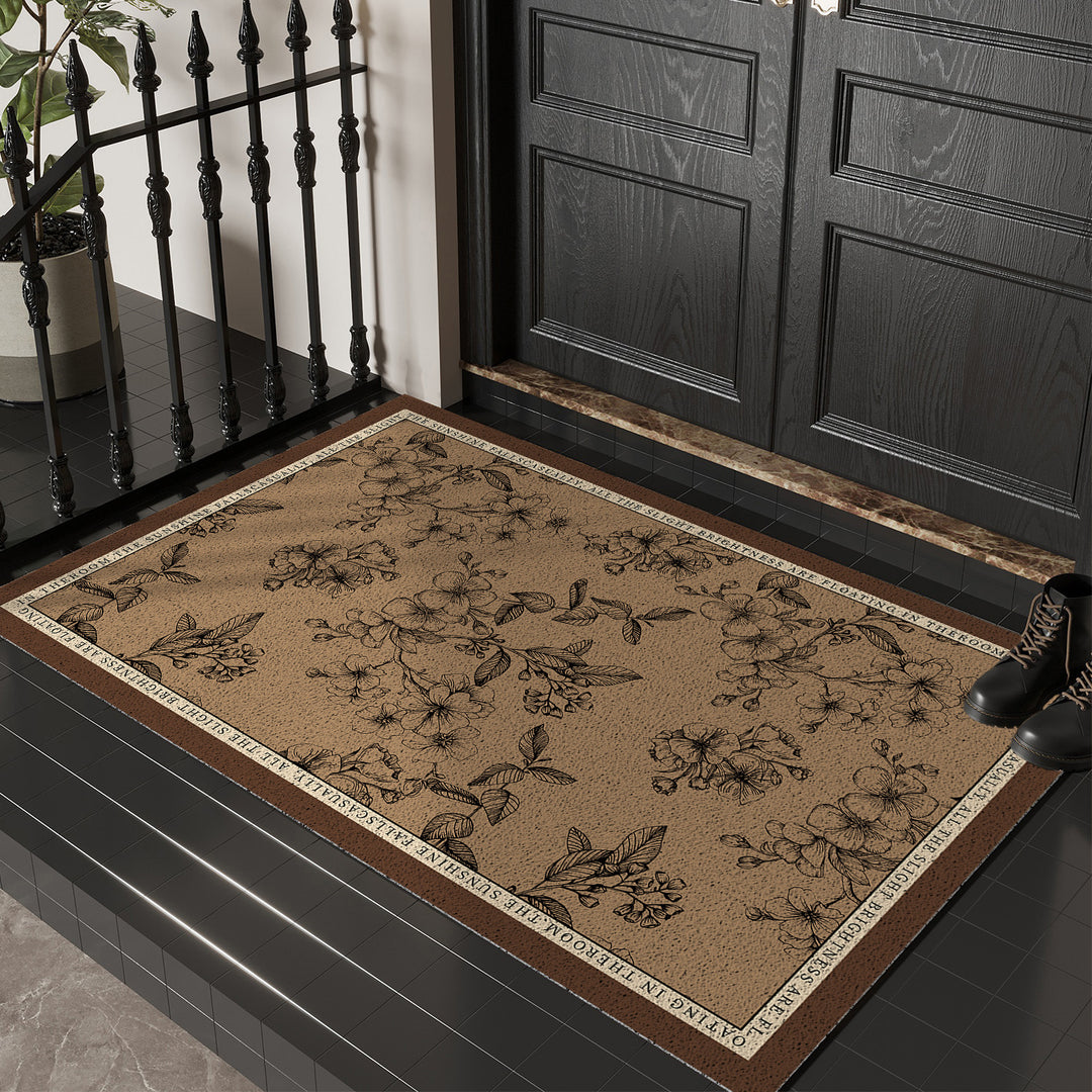Floral Print Decorative Entry Mat Bowlift