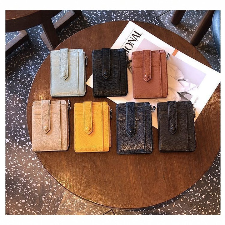 Compact Leather Zip Cardholder Bowlift