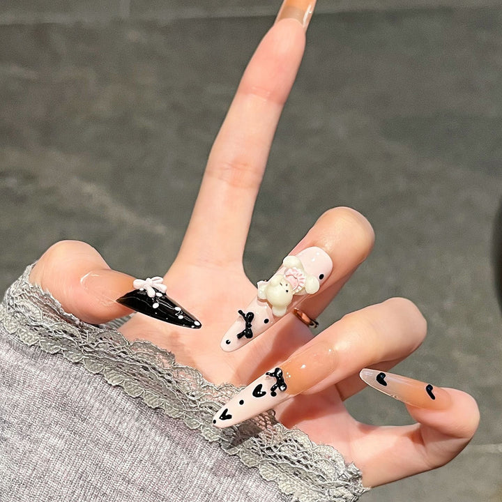 Creative 3D Character-Themed Press-On Nail Art Bowlift