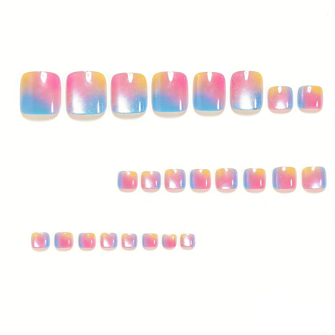 Artificial Nail Set with Shimmering Ombre Effect Bowlift