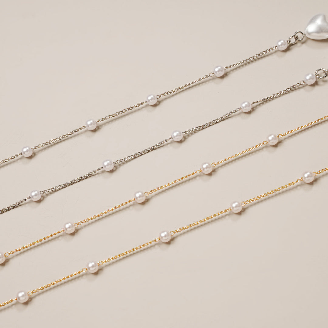 Elegant Heart-Shaped Pearl Chain Bowlift