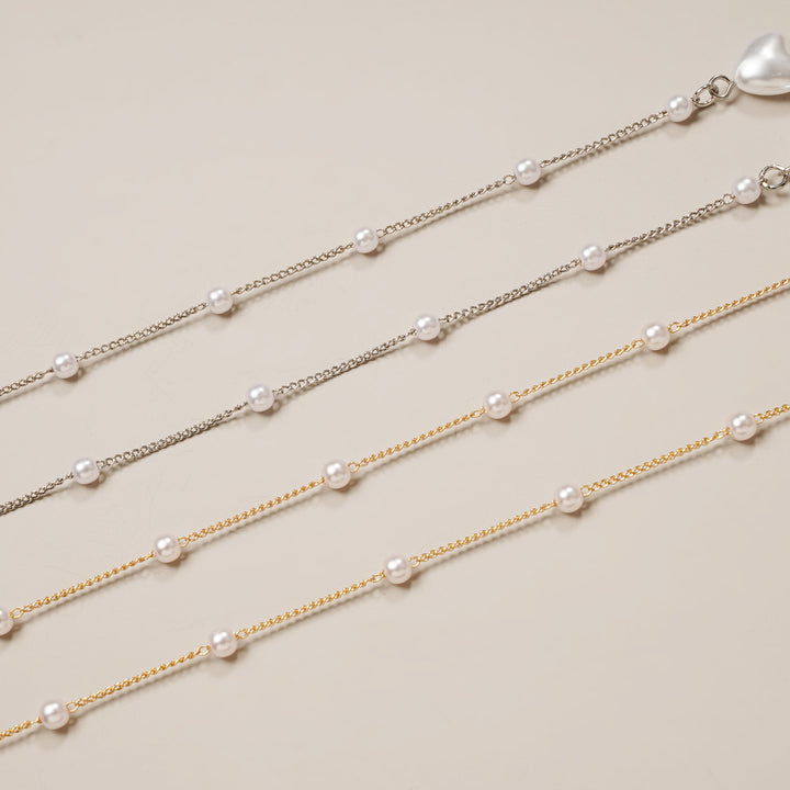 Elegant Heart-Shaped Pearl Chain Bowlift