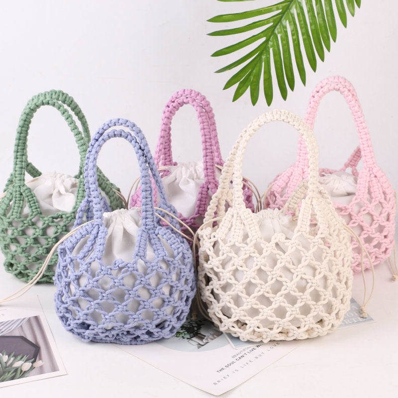 Hand-knotted tote bag with inner drawstring closure Bowlift