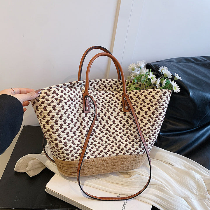 Large beach bag with faux leather handles Bowlift