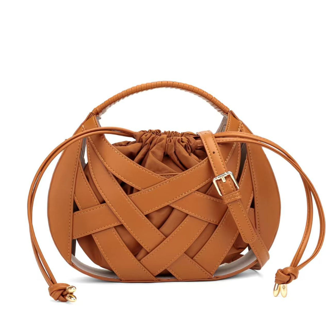 Chic Woven Handle Handbag Bowlift