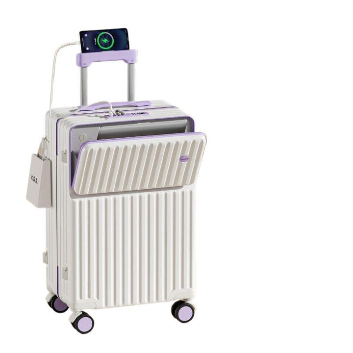 Portable Hard Shell Trolley Suitcase With USB Connection And Innovative Organizer Bowlift