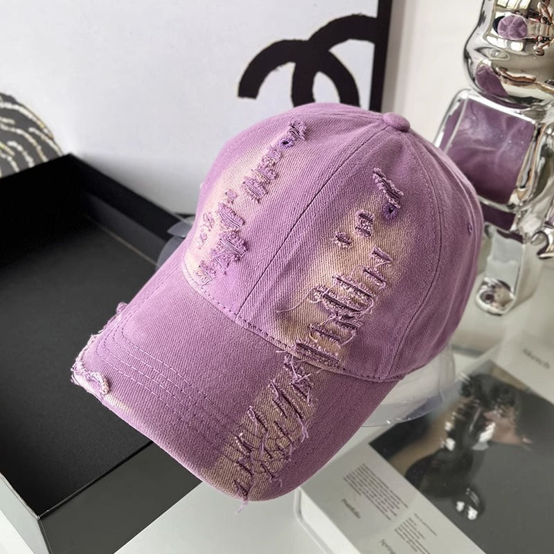 Women's Distressed Vintage-Inspired Baseball Cap Bowlift