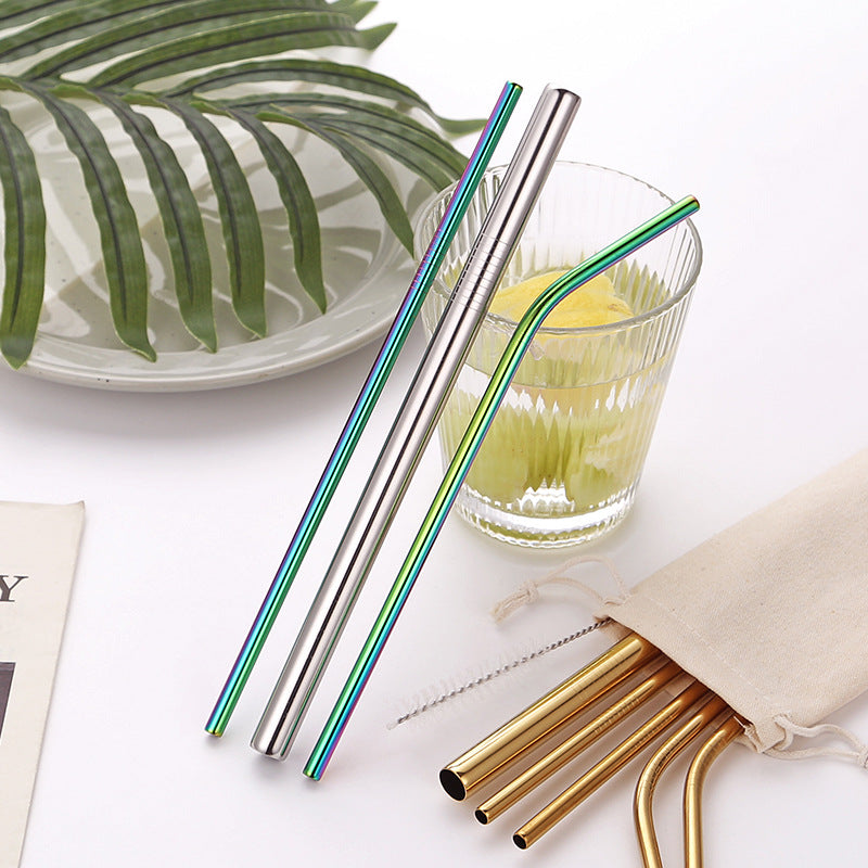 Stainless Steel Straw Set with Cleaning Brushes Bowlift