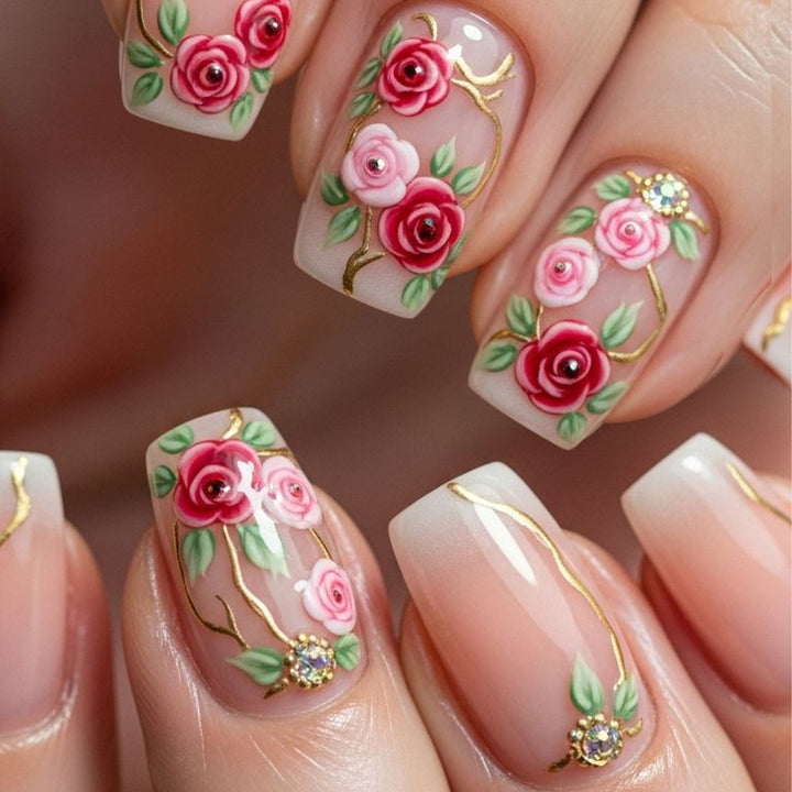 Floral Embellished Nail Art Set Bowlift
