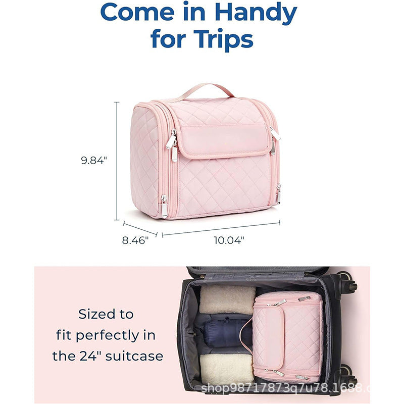 Cosmetic Organizer Bag with Removable Hook and Transparent Compartments Bowlift