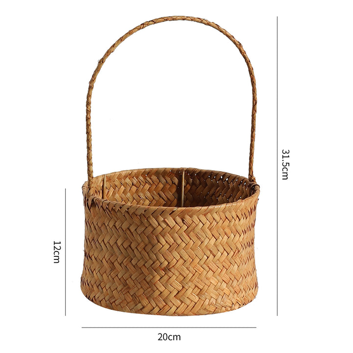 Handwoven Natural Fiber Carrying Basket Bowlift