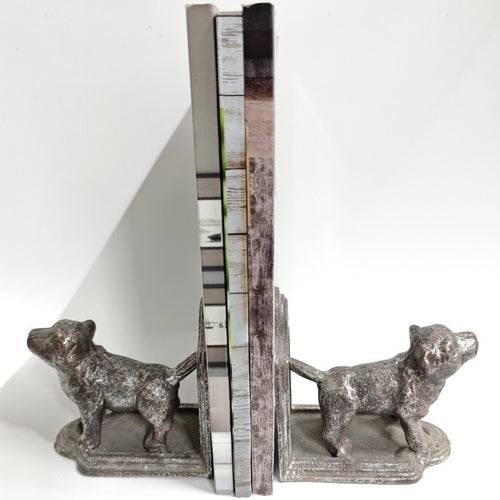 Rustic Dog Figurine Bookends