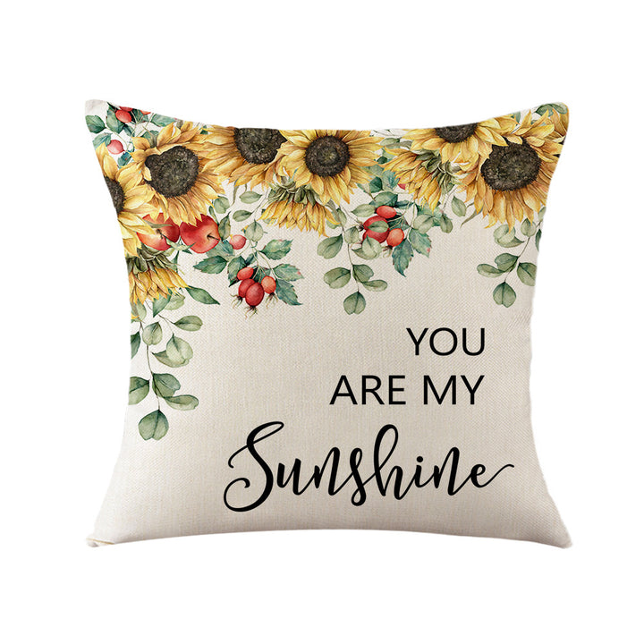 Women's Cushion Cover with Sunflower Pattern Bowlift