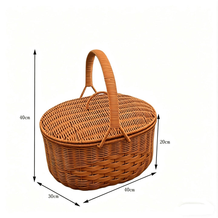 Elegant Woven Picnic Basket Bowlift