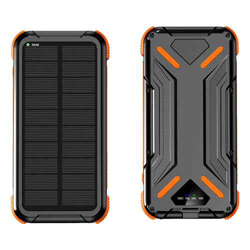 Solar-powered power bank with robust design and LED light Bowlift