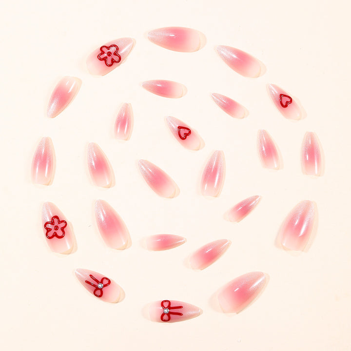 Stylish 3D Floral Acrylic Nail Art Extensions Bowlift