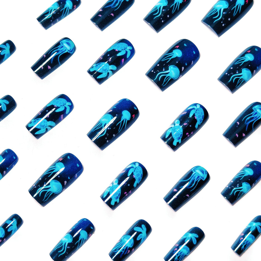 Artistic Glow-in-the-Dark Nail Art Bowlift