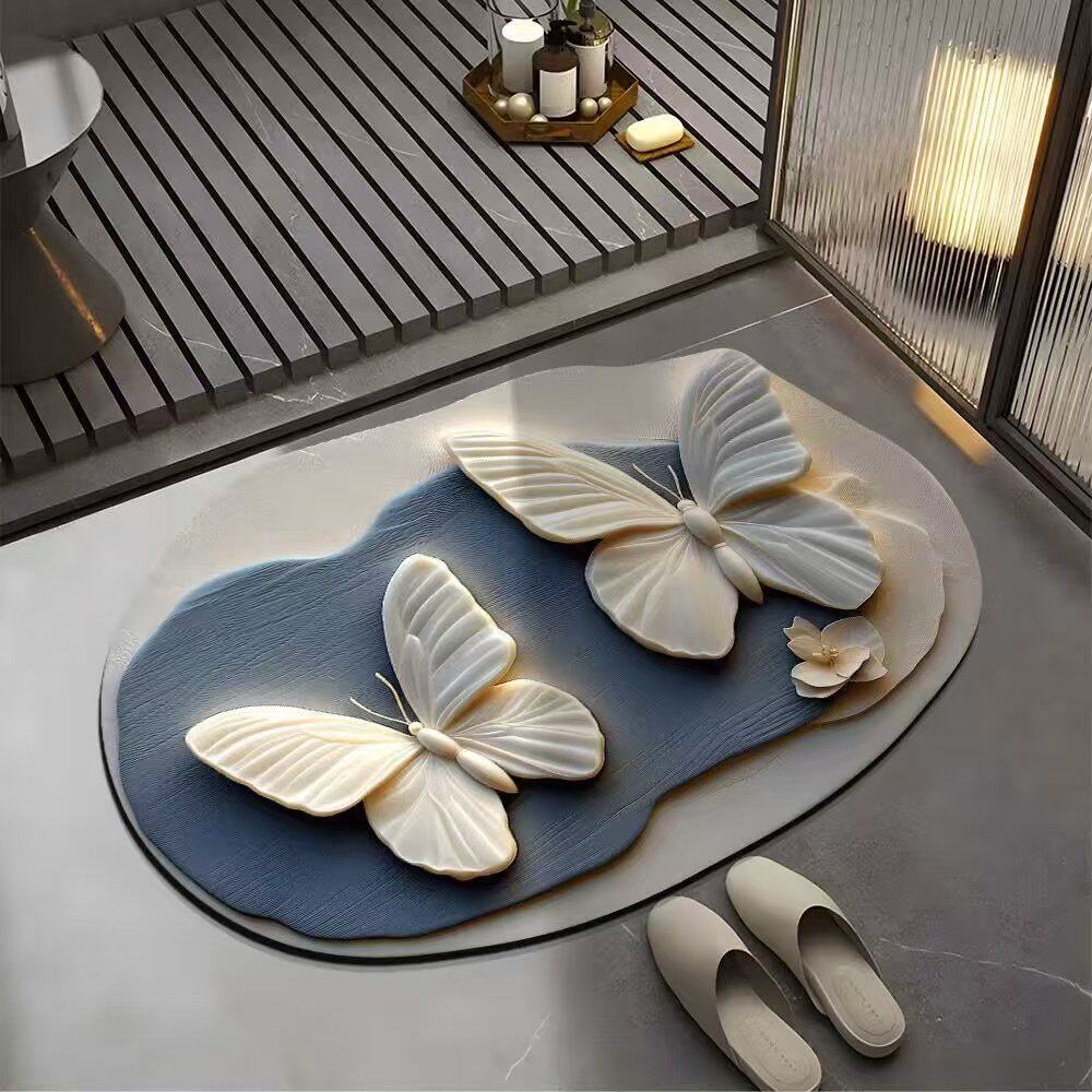 Floral Design Bath Mat Bowlift