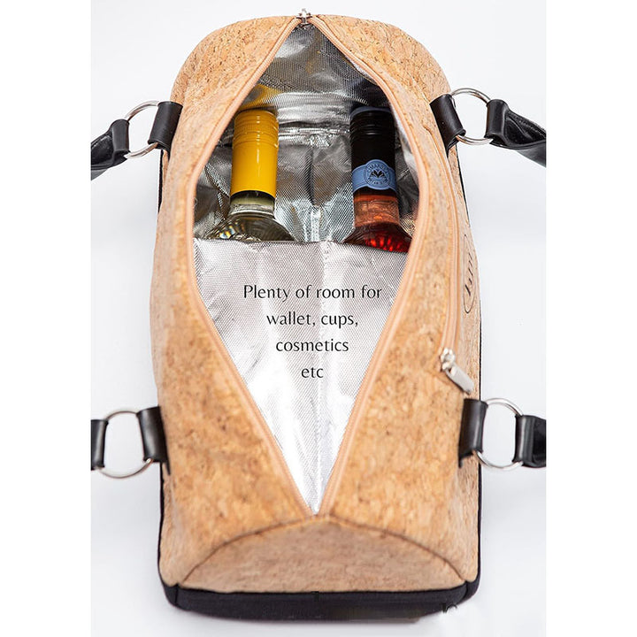 Ladies Elegant Wine Transport Bag with Insulating Lining Bowlift