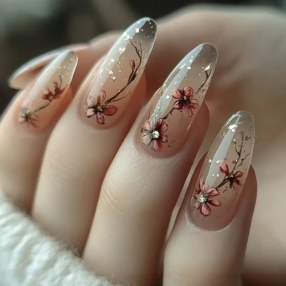 Elegant Floral-Designed Press-On Nails Bowlift 1787370519