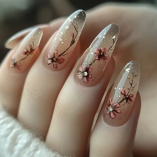 Elegant Floral-Designed Press-On Nails Bowlift 1787370519