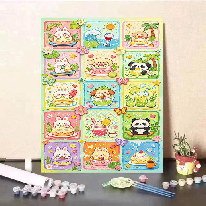 Colorful Animal-Themed DIY Paint by Numbers Kit Bowlift