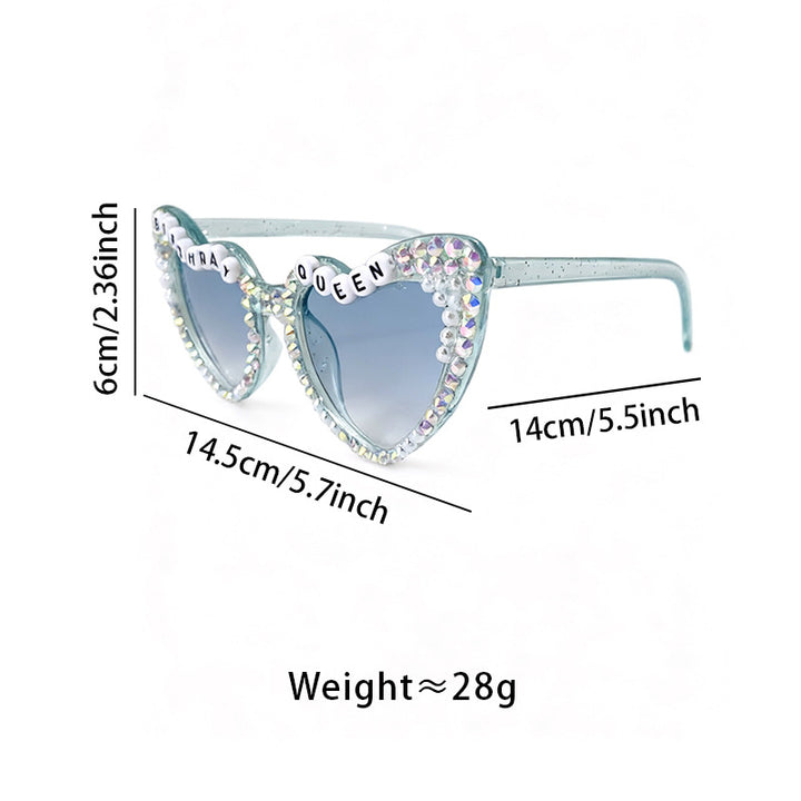Rhinestone-Accented Birthday-Themed Sunglasses Bowlift