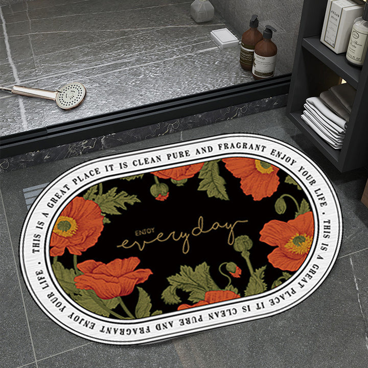 Unisex Floral Pattern Bathmat Bowlift