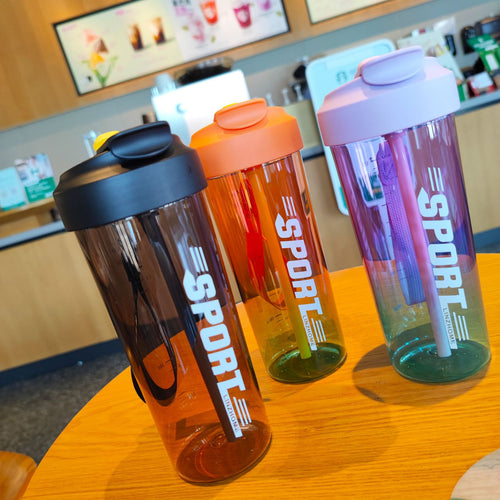 Women's sports water bottle with practical straw and carry function Bowlift